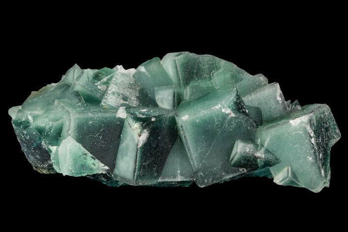 Cubic, Green Fluorite with Blue Core Phantoms - China #112054